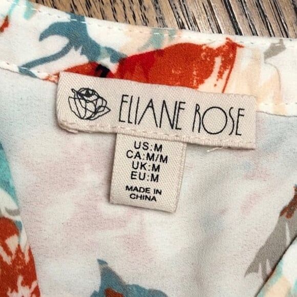 Elaine Rose Floral Blouse Size Medium Sleeveless Top - Picture 6 of 7